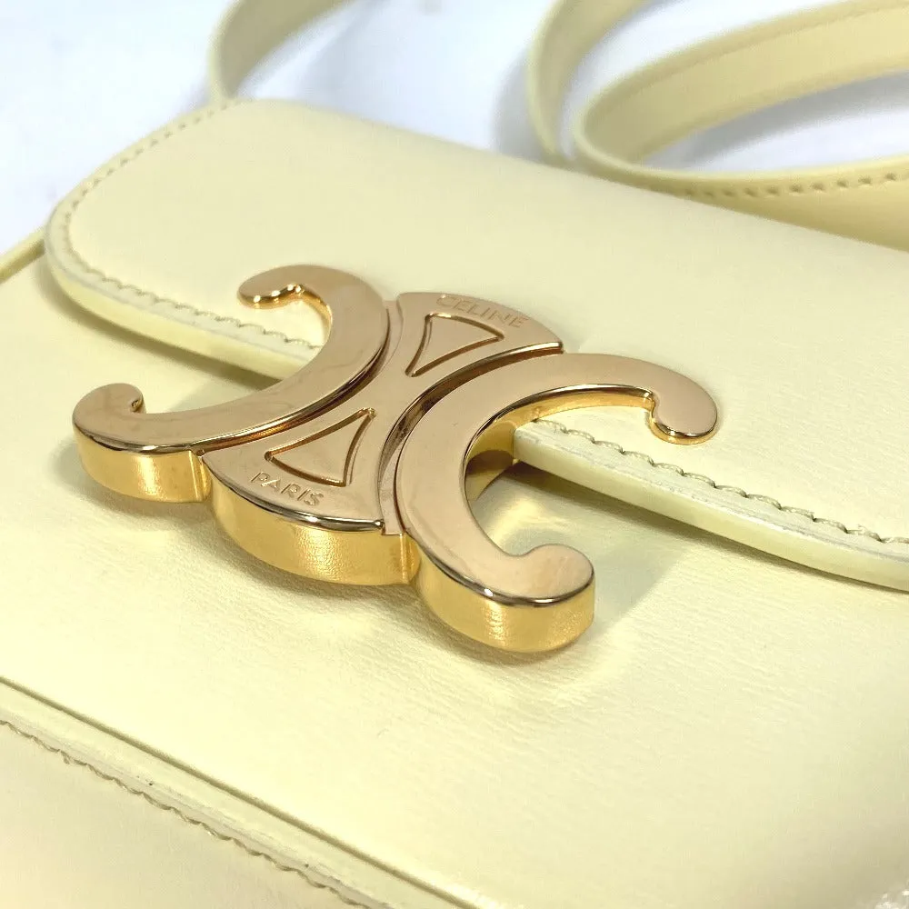 CELINE Shoulder Bag 10I513DPV.11OY leather yellow Shiny calfskin mini triomphe Women Used