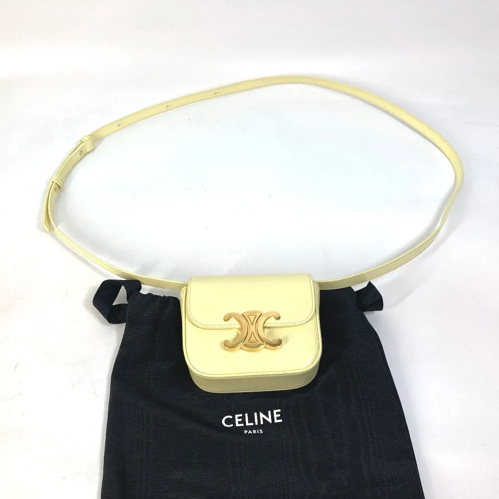 CELINE Shoulder Bag 10I513DPV.11OY leather yellow Shiny calfskin mini triomphe Women Used