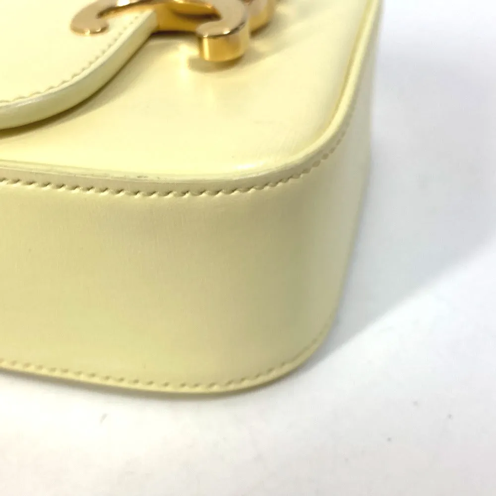 CELINE Shoulder Bag 10I513DPV.11OY leather yellow Shiny calfskin mini triomphe Women Used