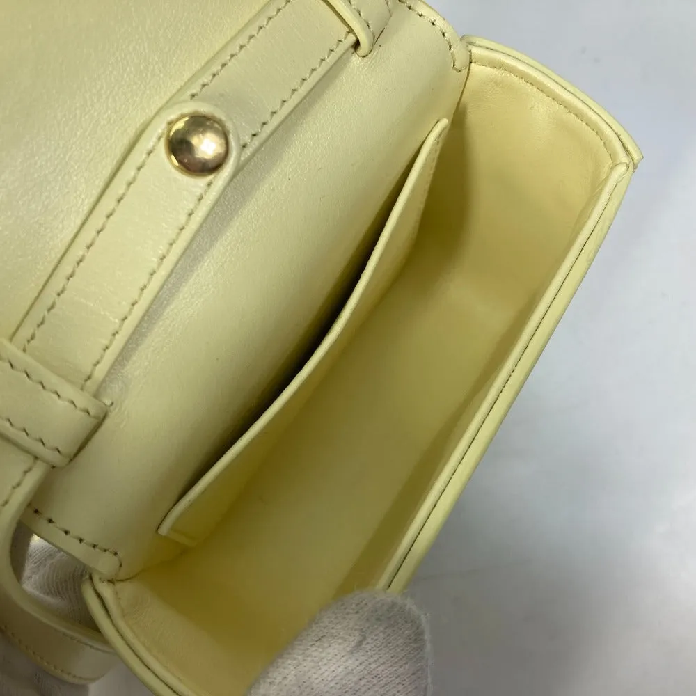 CELINE Shoulder Bag 10I513DPV.11OY leather yellow Shiny calfskin mini triomphe Women Used