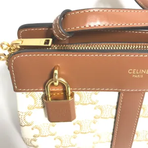 CELINE Shoulder Bag 191992BZJ leather white Teen Cava de France Women Used