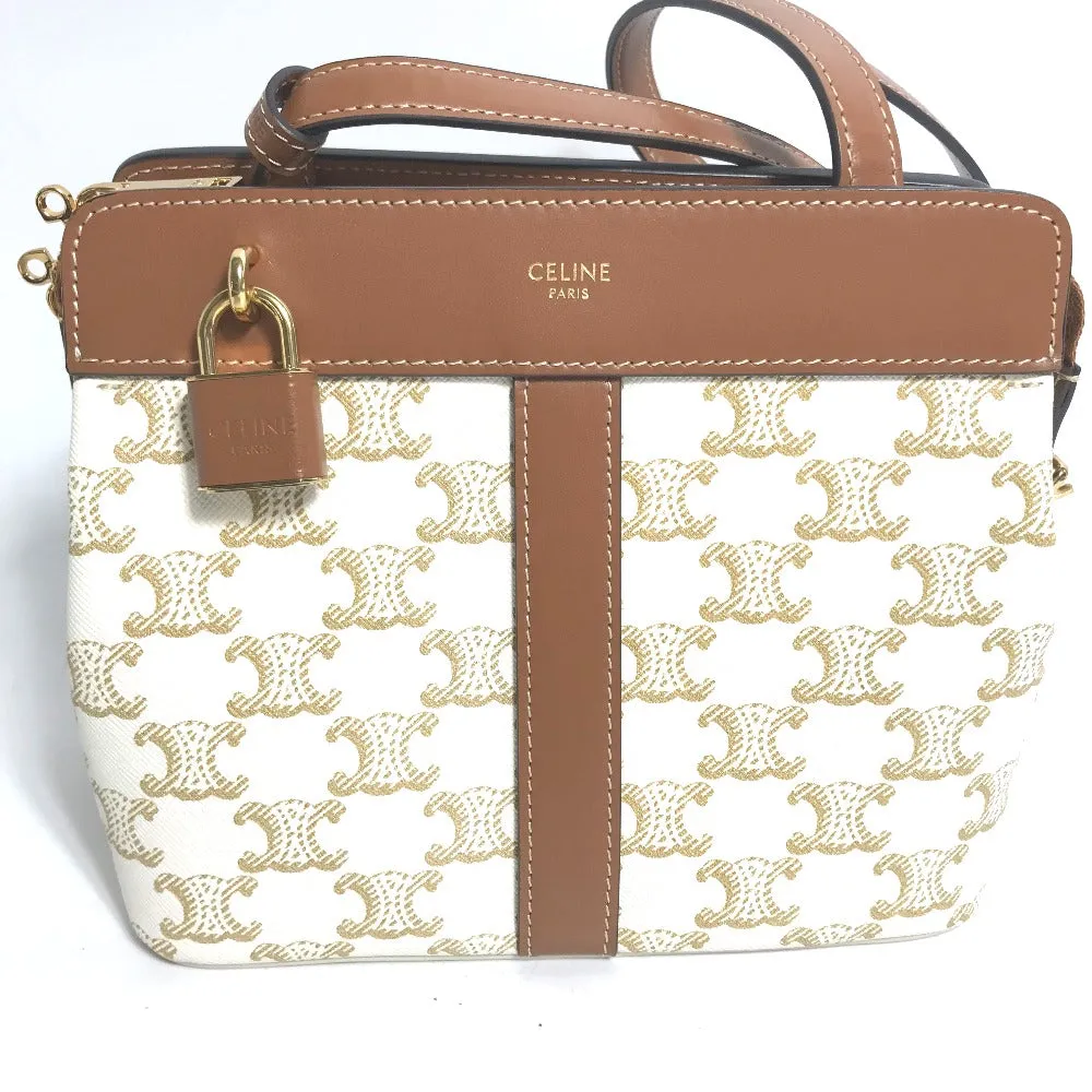 CELINE Shoulder Bag 191992BZJ leather white Teen Cava de France Women Used