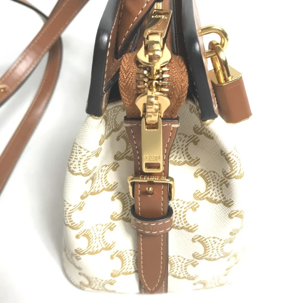 CELINE Shoulder Bag 191992BZJ leather white Teen Cava de France Women Used