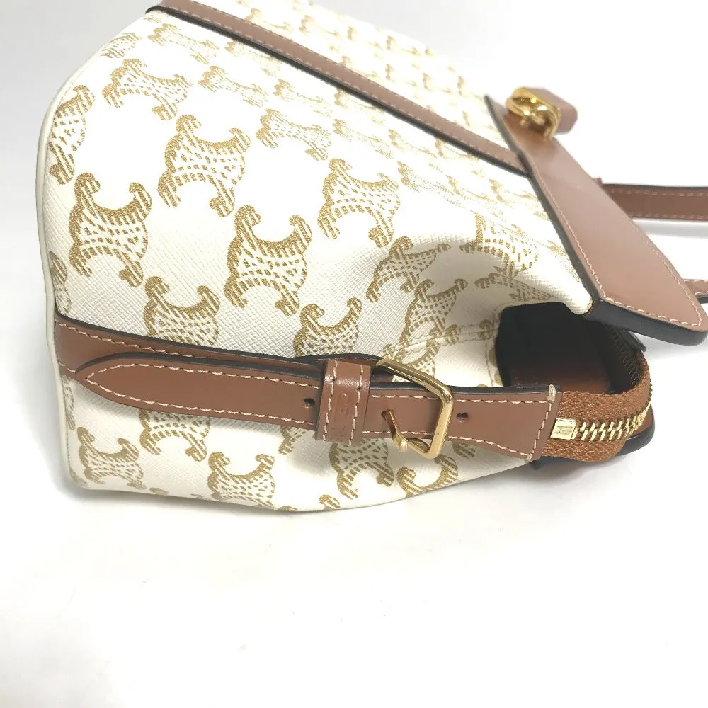 CELINE Shoulder Bag 191992BZJ leather white Teen Cava de France Women Used