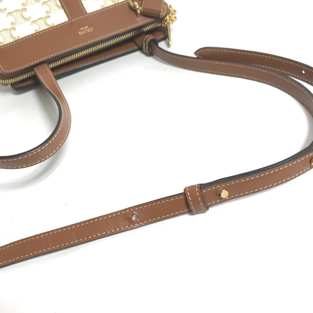CELINE Shoulder Bag 191992BZJ leather white Teen Cava de France Women Used