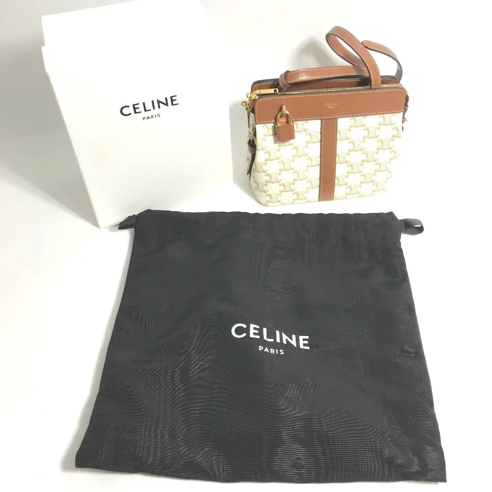 CELINE Shoulder Bag 191992BZJ leather white Teen Cava de France Women Used