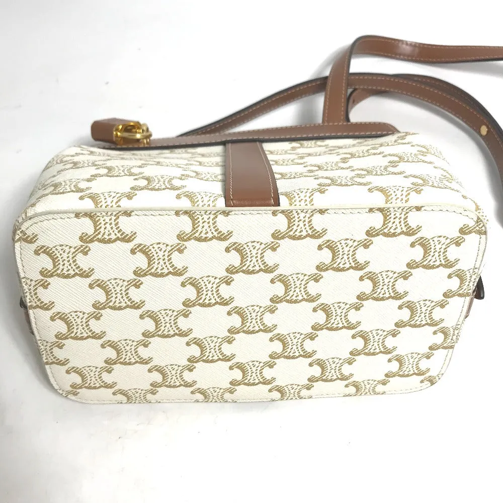 CELINE Shoulder Bag 191992BZJ leather white Teen Cava de France Women Used