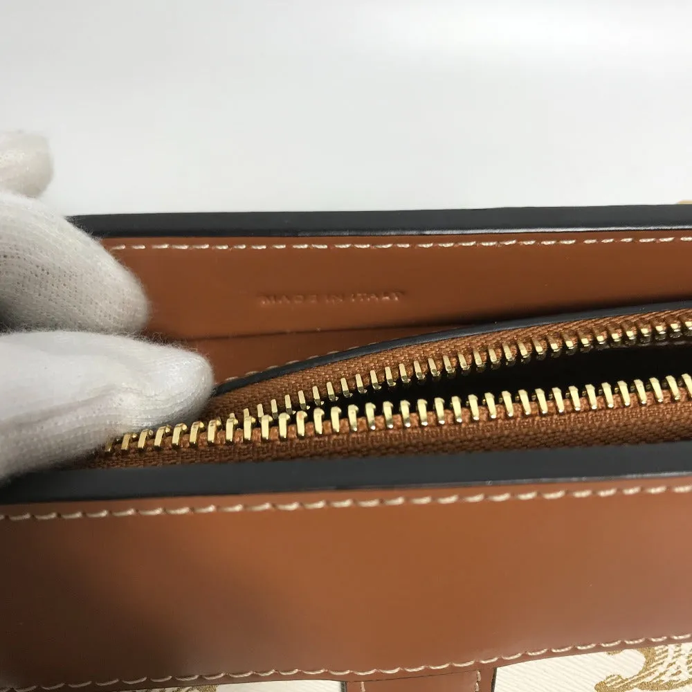 CELINE Shoulder Bag 191992BZJ leather white Teen Cava de France Women Used