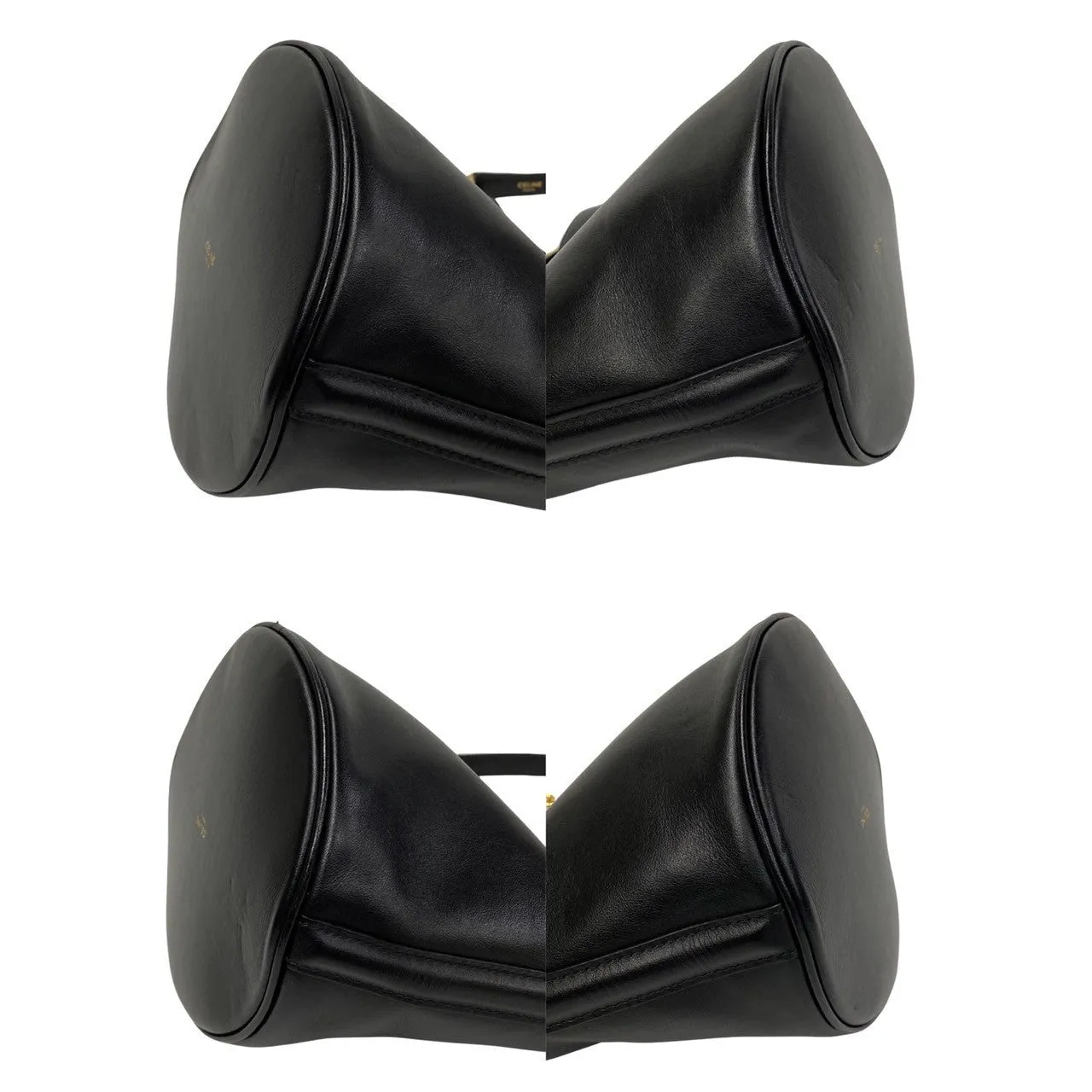 CELINE Shoulder Bag Calfskin black Bucket 16