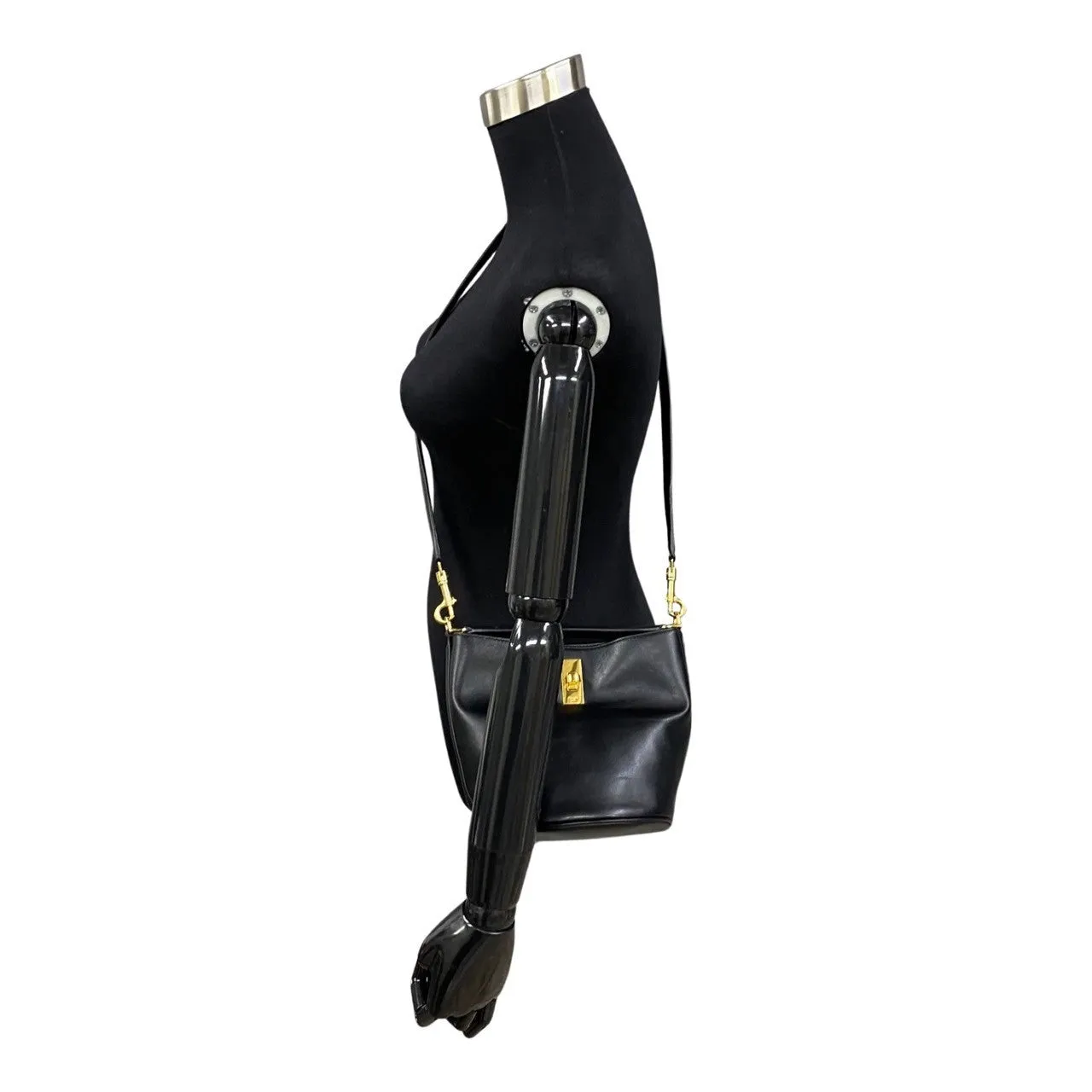 CELINE Shoulder Bag Calfskin black Bucket 16