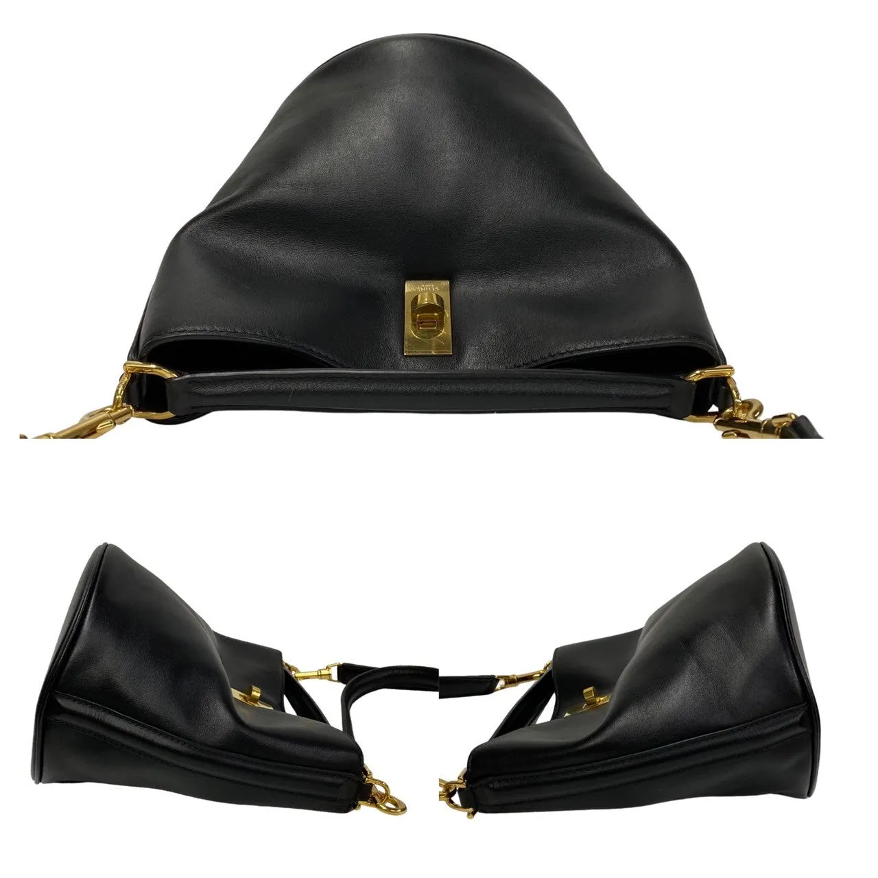 CELINE Shoulder Bag Calfskin black Bucket 16