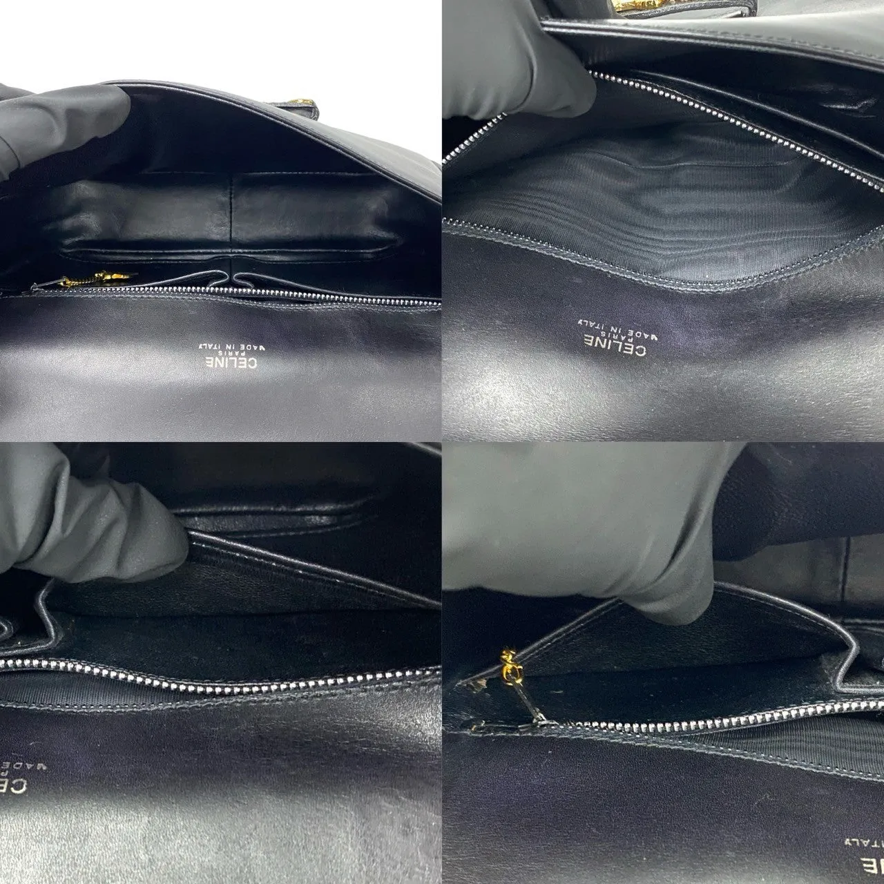 CELINE Shoulder Bag leather black