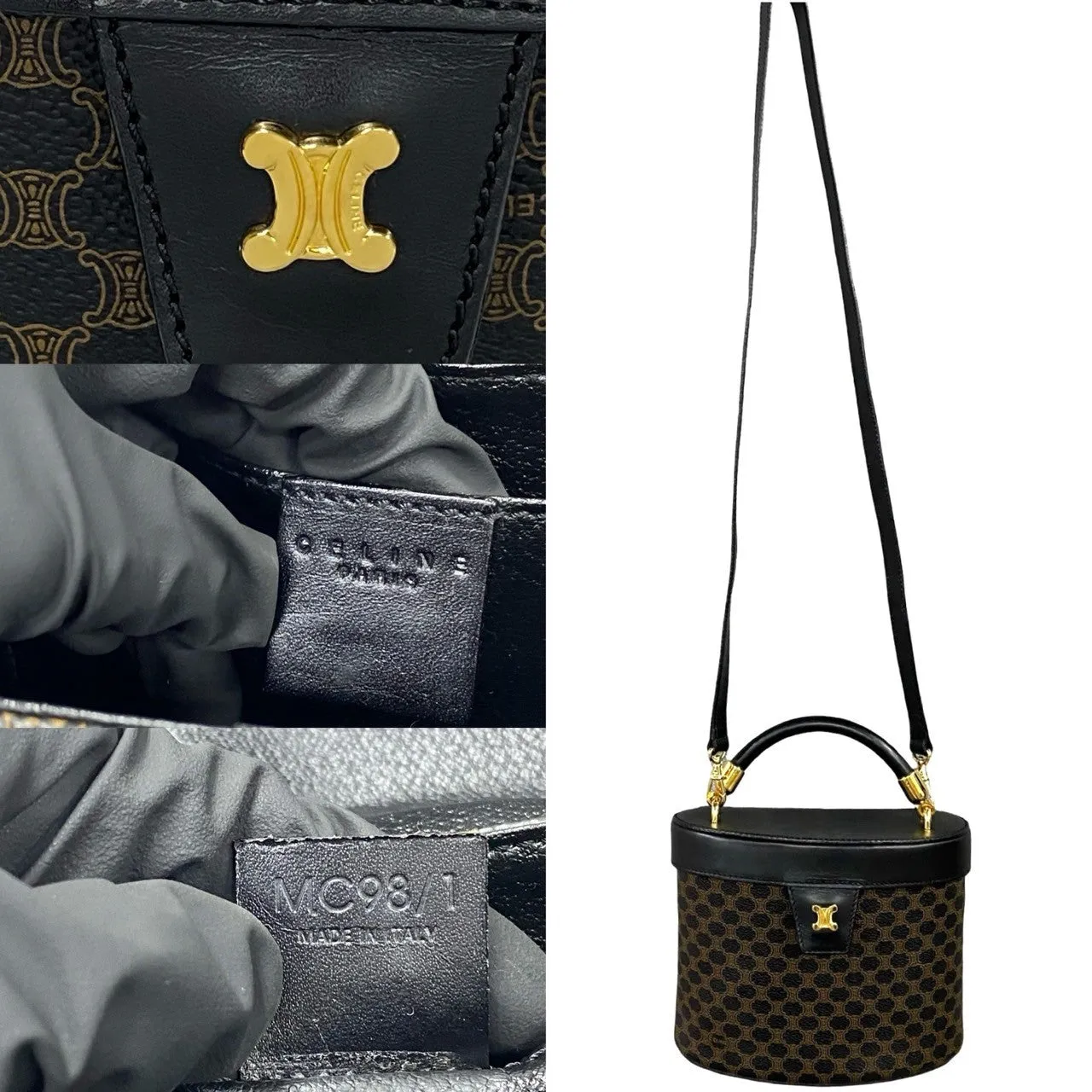 CELINE Shoulder Bag leather black