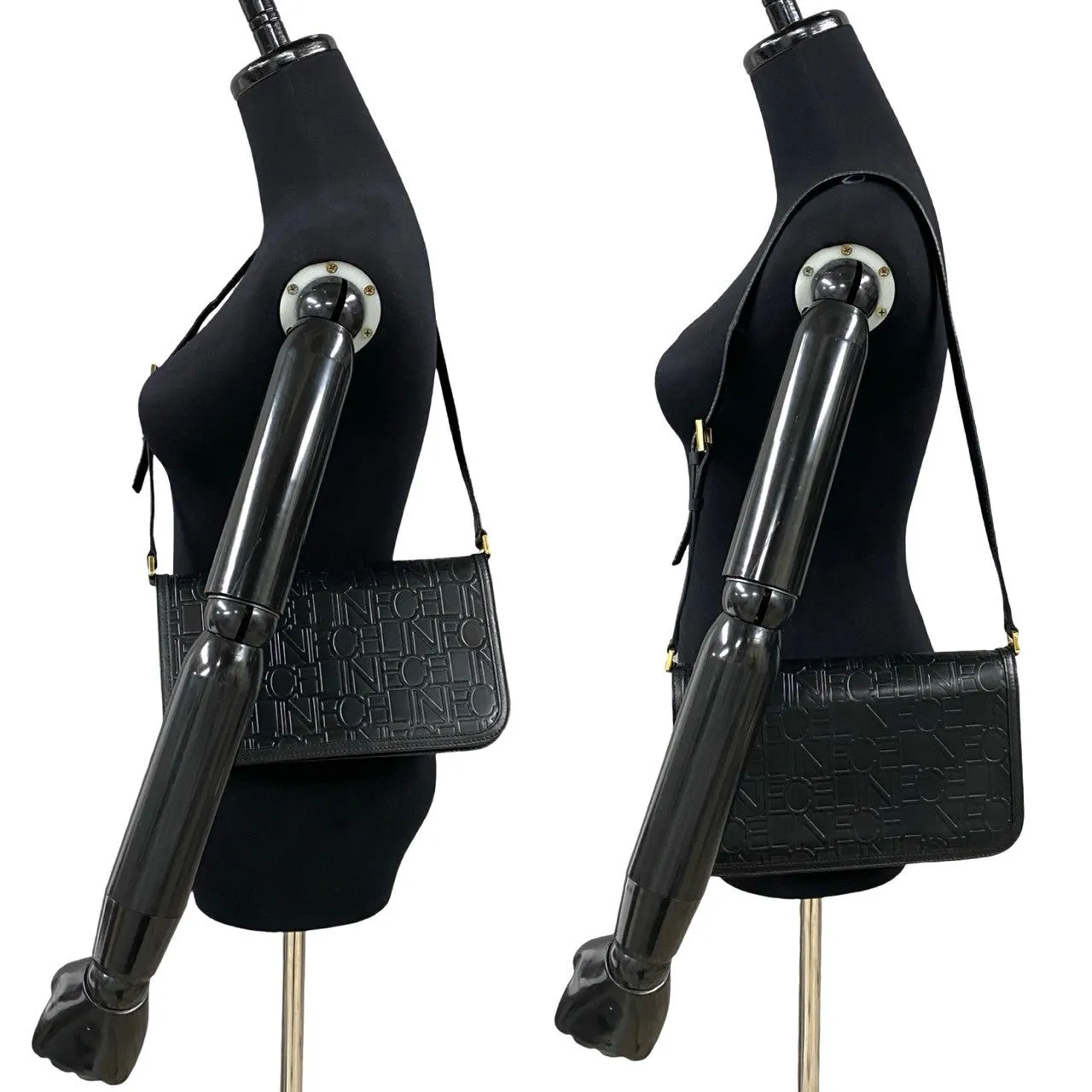 CELINE Shoulder Bag leather black