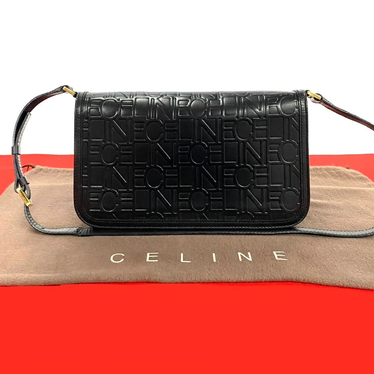 CELINE Shoulder Bag leather black