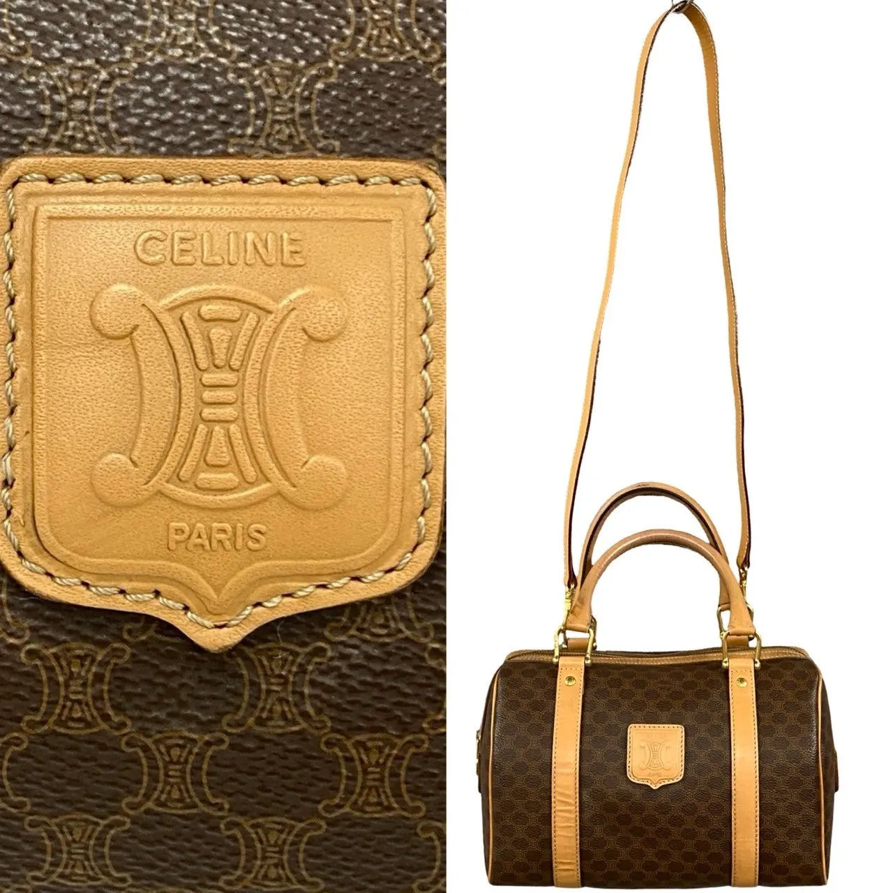 CELINE Shoulder Bag leather Brown