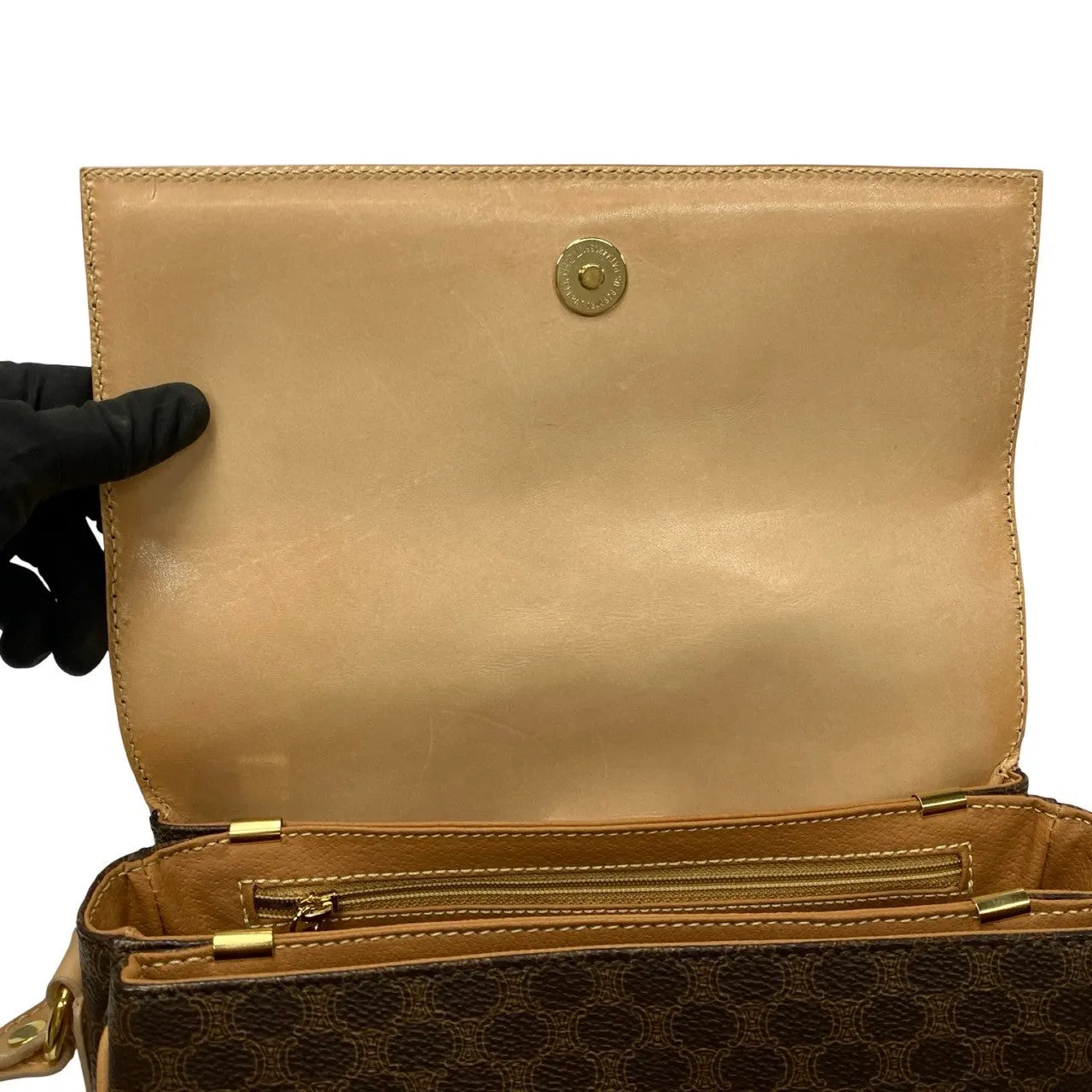 CELINE Shoulder Bag leather Brown