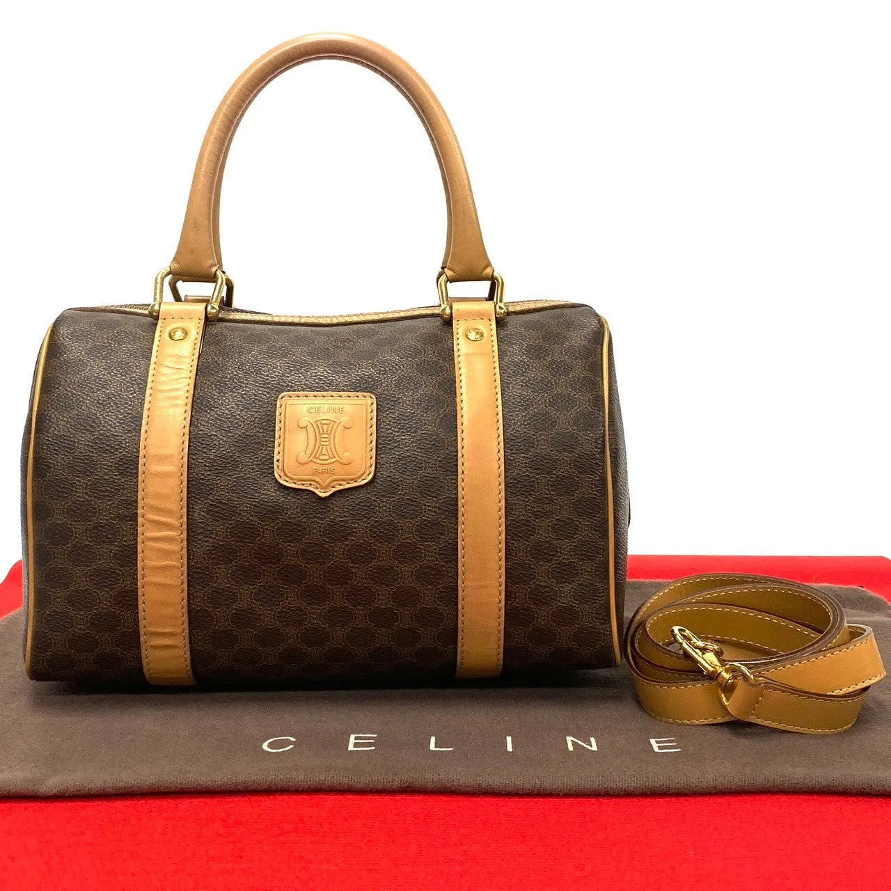 CELINE Shoulder Bag leather Brown