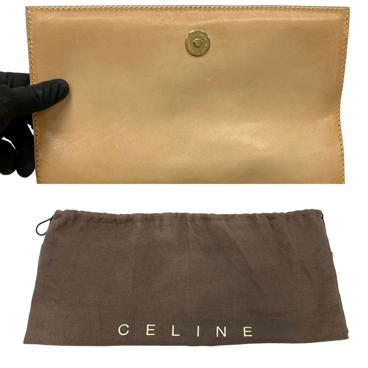 CELINE Shoulder Bag leather Brown