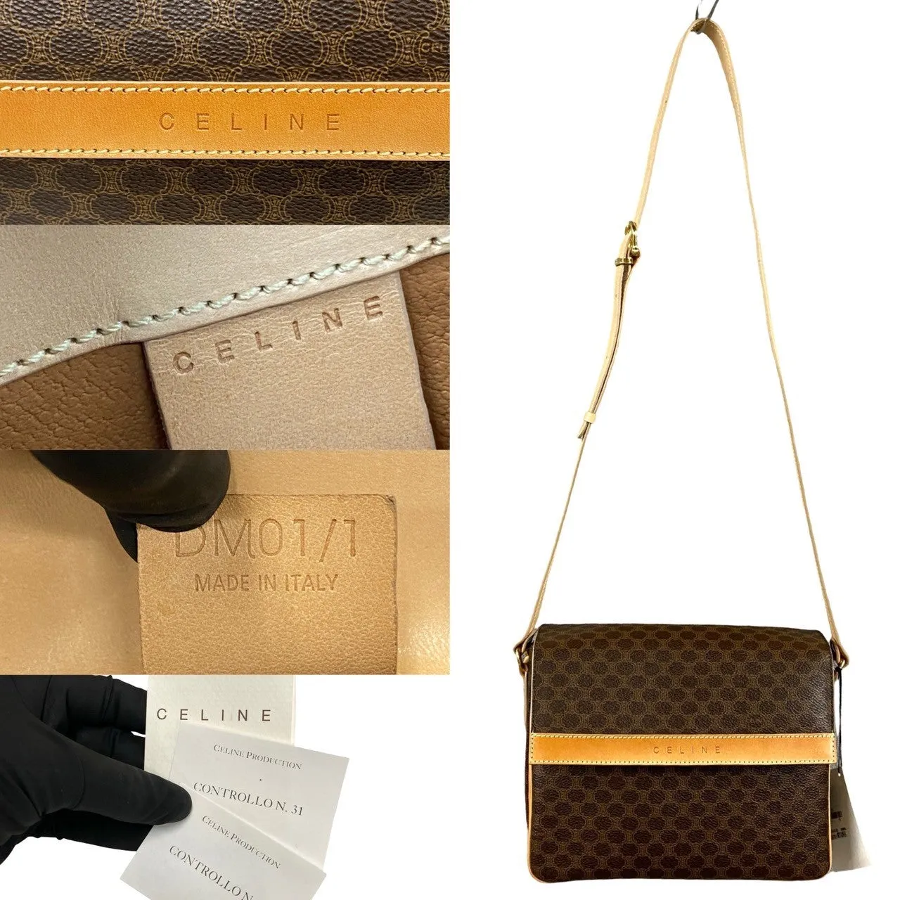 CELINE Shoulder Bag leather Brown