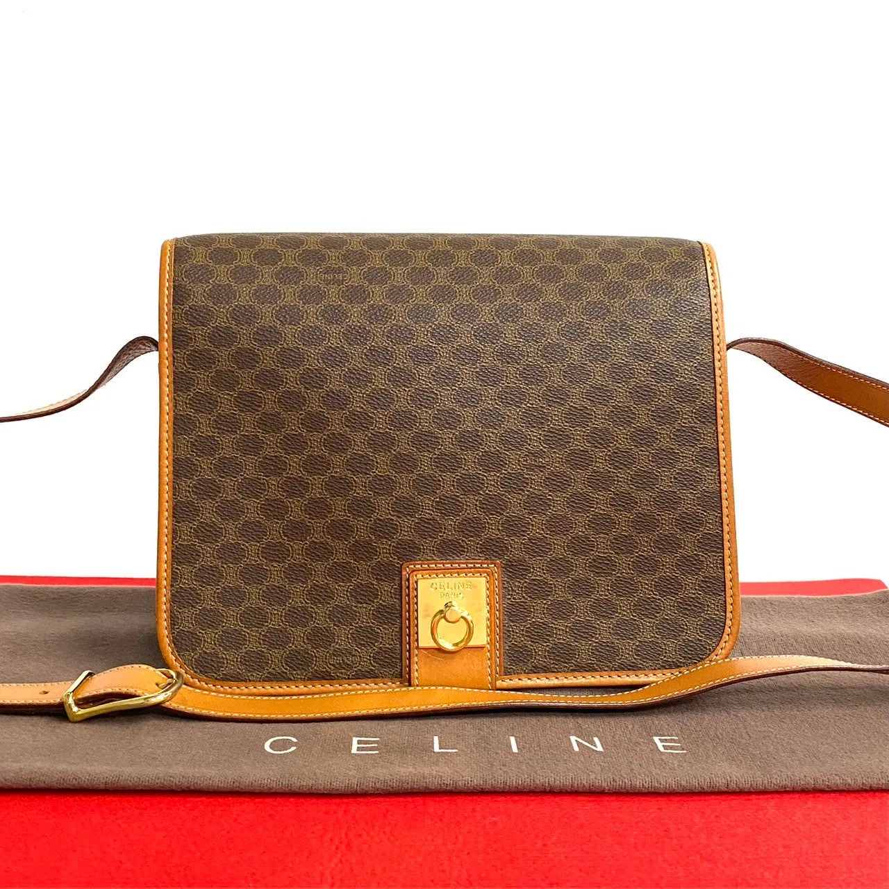 CELINE Shoulder Bag leather Brown