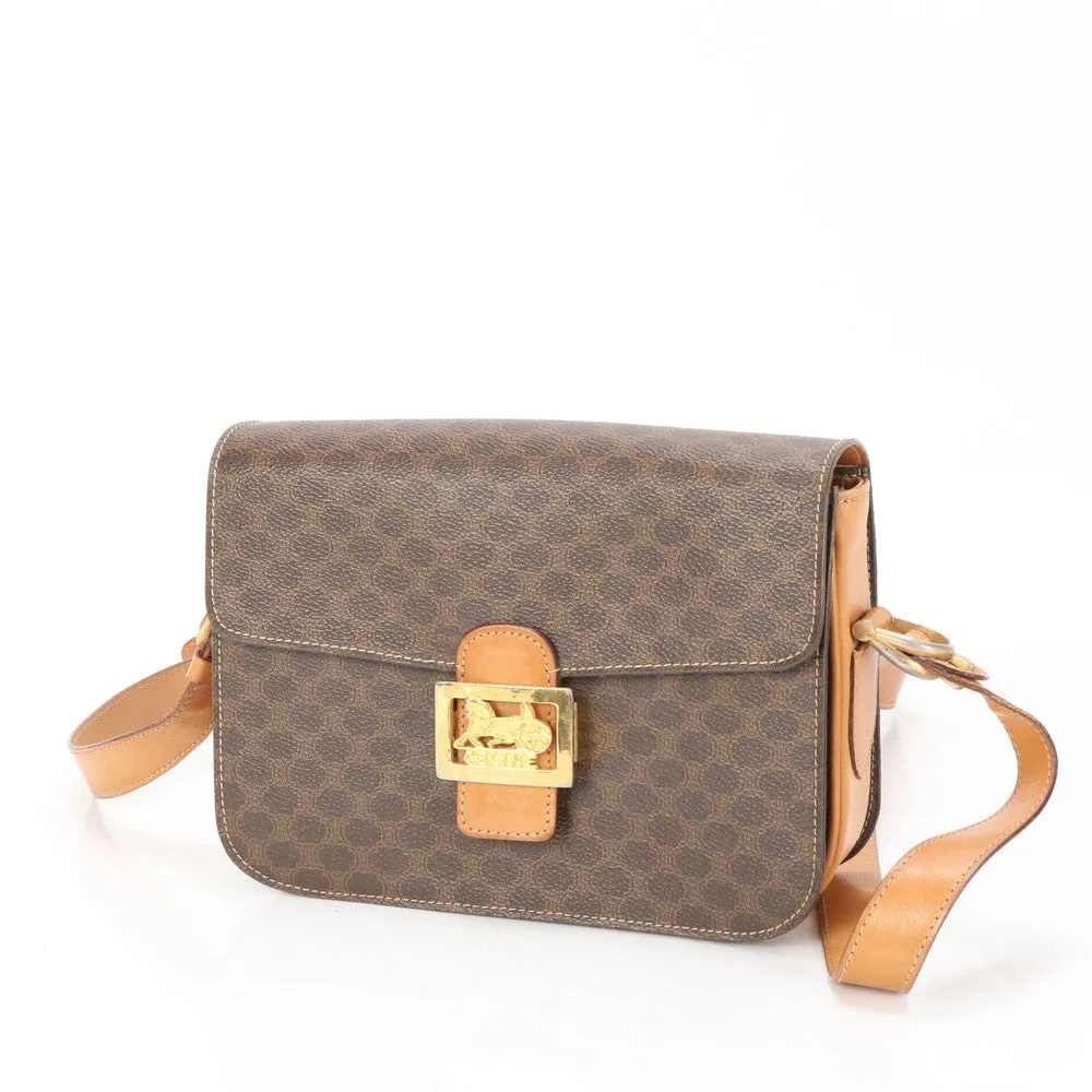 CELINE Shoulder Bag PVC Brown Shoulder Bag Macadam
