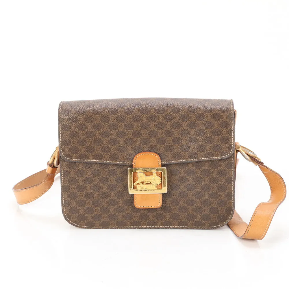 CELINE Shoulder Bag PVC Brown Shoulder Bag Macadam