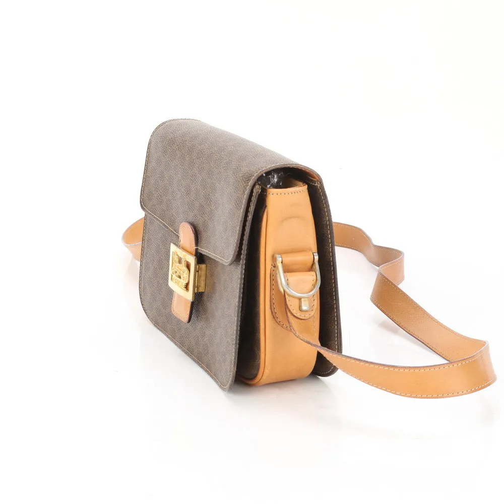 CELINE Shoulder Bag PVC Brown Shoulder Bag Macadam