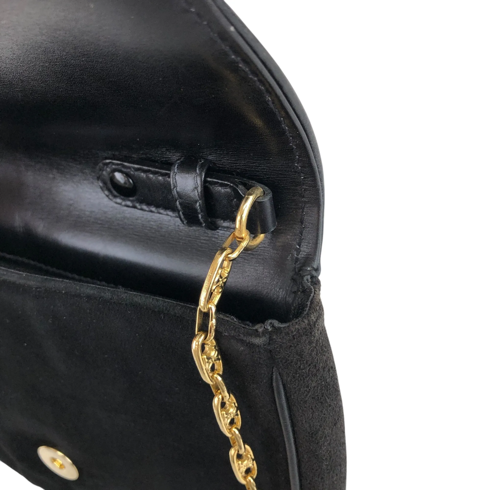 CELINE Triomphe Chain Shoulder bag Black Vintage wr8cw3