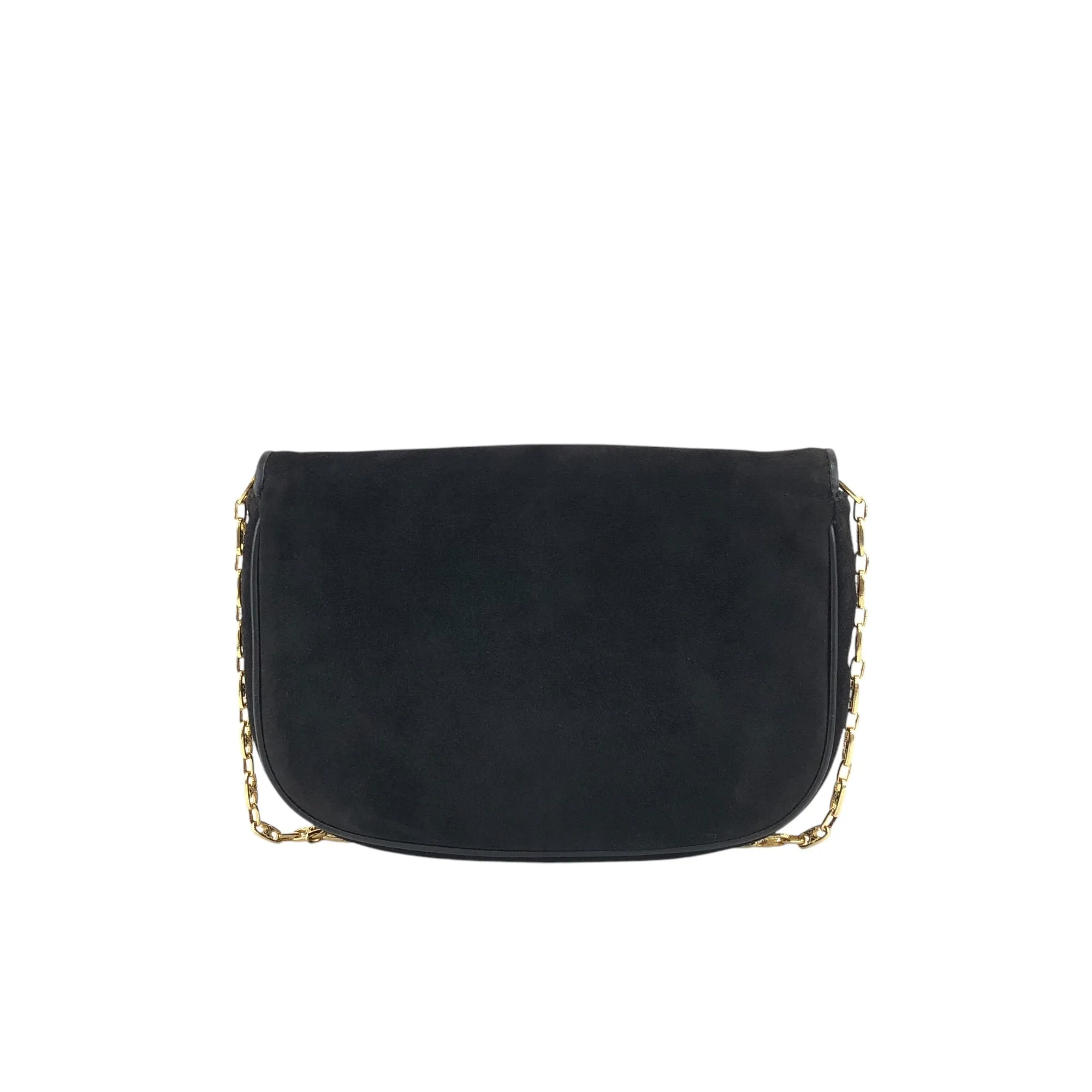 CELINE Triomphe Chain Shoulder bag Black Vintage wr8cw3