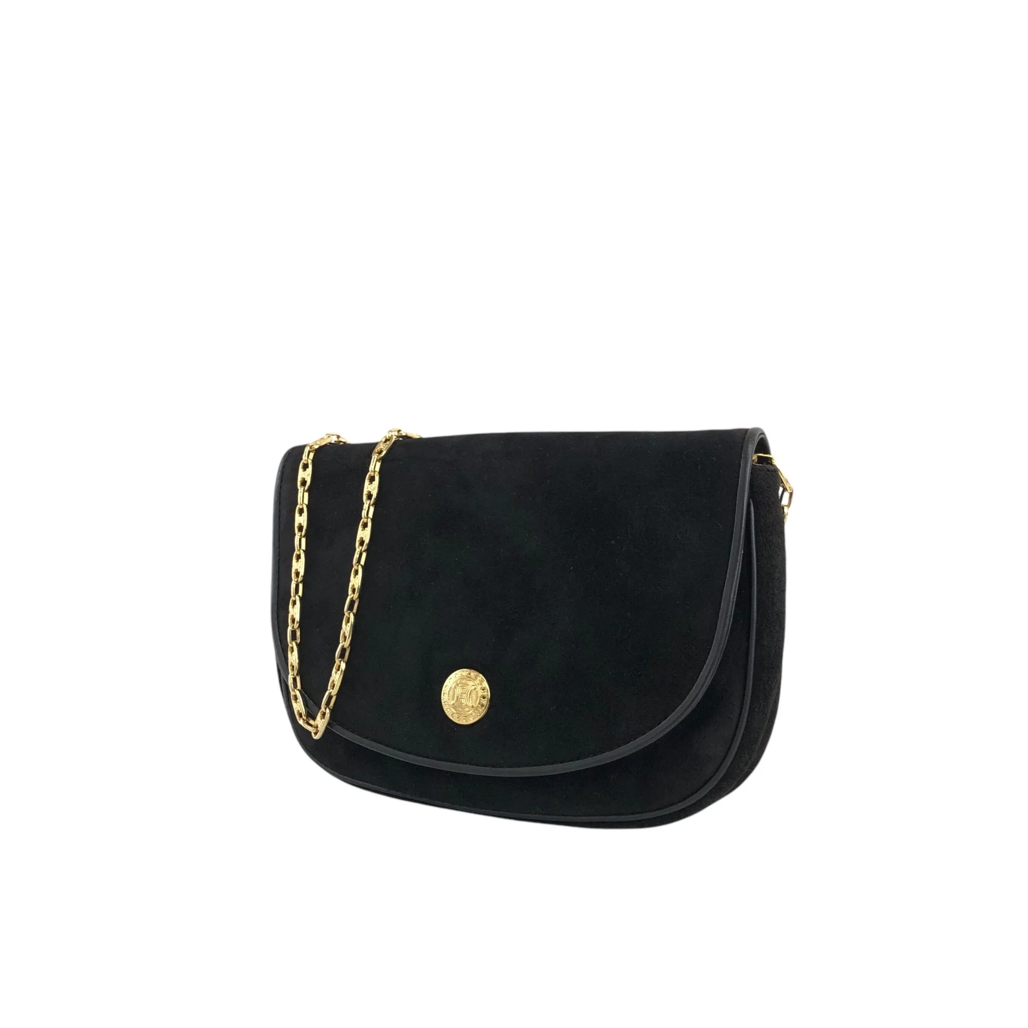 CELINE Triomphe Chain Shoulder bag Black Vintage wr8cw3
