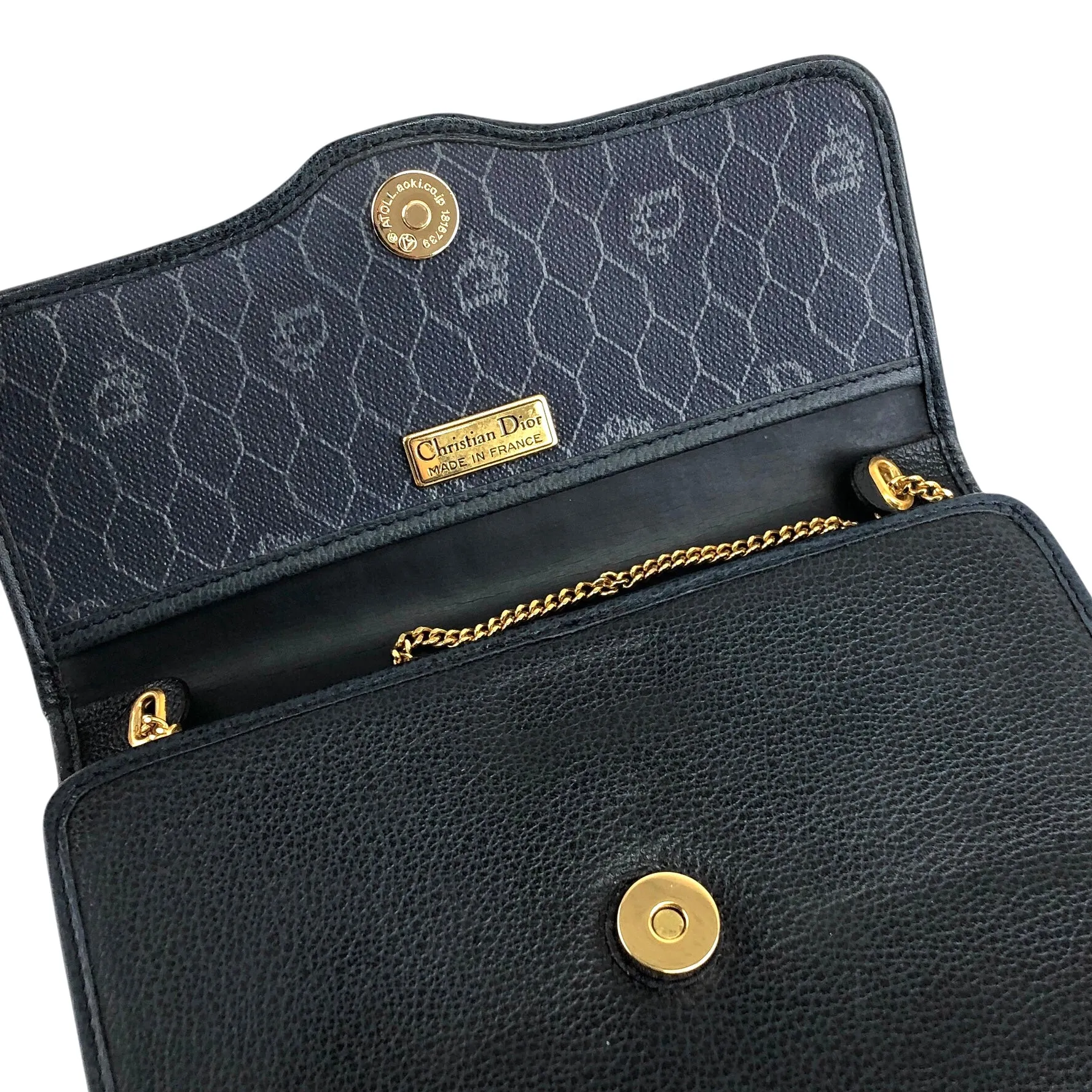 Christian Dior Chain Shoulder bag Navy Vintage 6bs87e