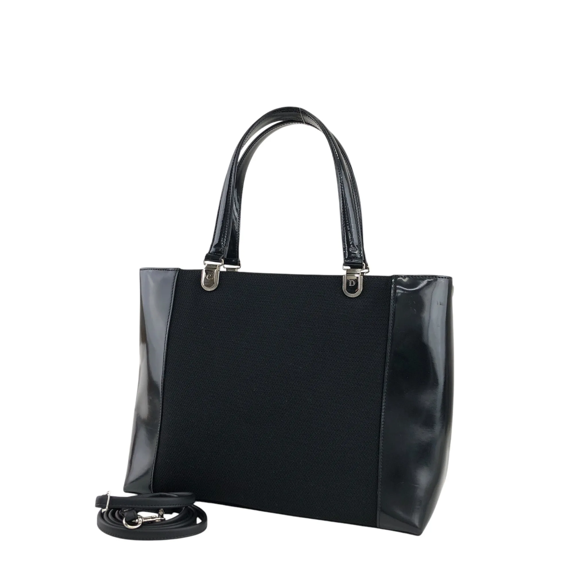 Christian Dior Logo Two-way Handbag Shoulder bag Black Vintage vrwxu3