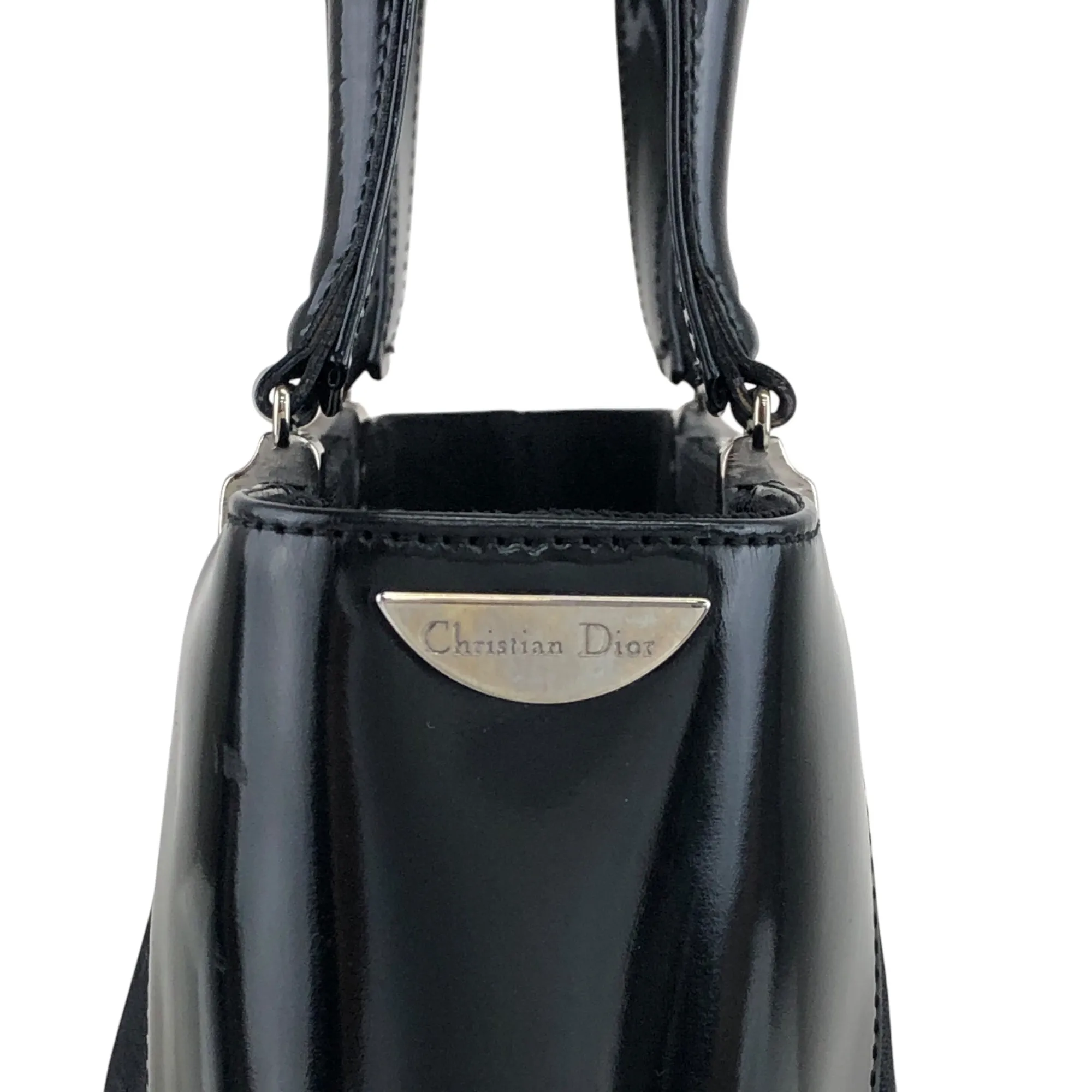 Christian Dior Logo Two-way Handbag Shoulder bag Black Vintage vrwxu3