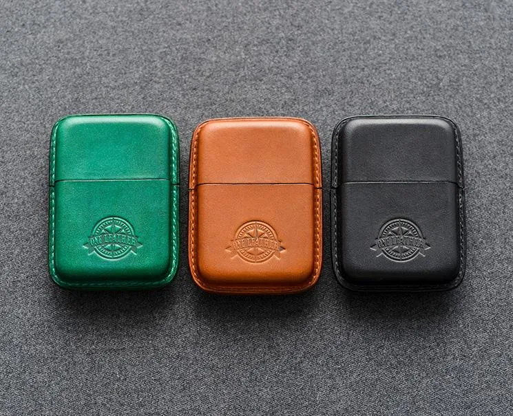Cool Green Leather Mens 14pcs Cigarette Holder Case Cool Custom Cigarette Case for Men