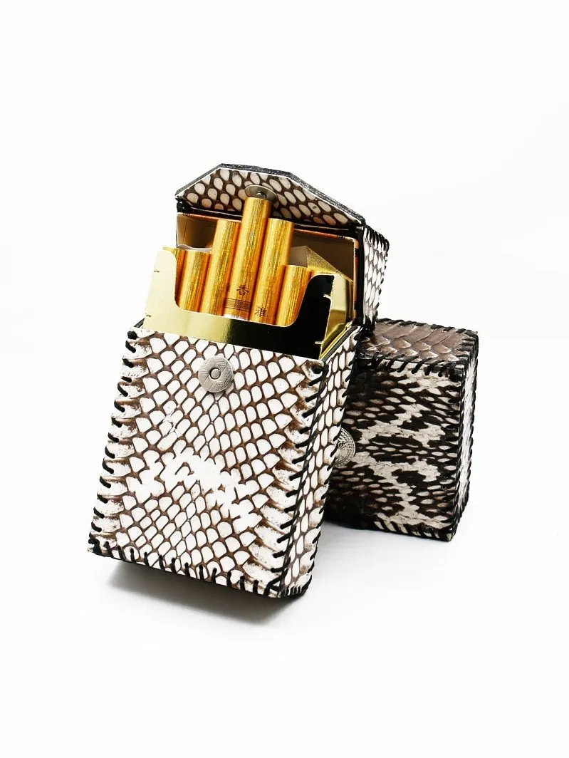 Cool Handmade Cobra Leather Mens Snake Skin Cigarette Holder Case for Men