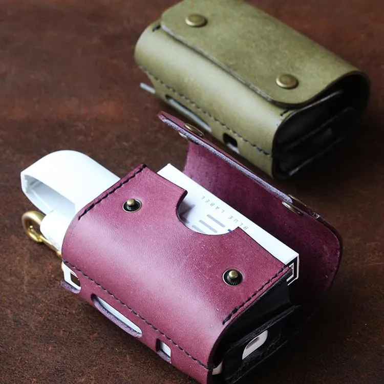 Cool Leather Mens IQOS Cigarette Case With Belt Clip IQOS Holder Belt Loop for Men