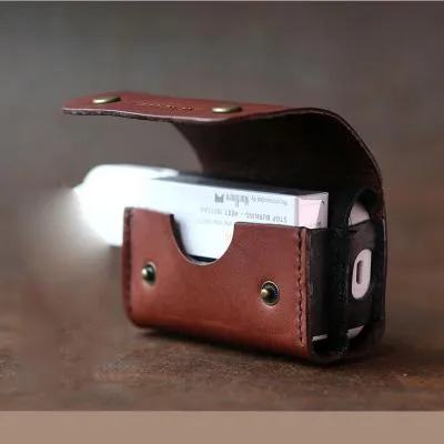 Cool Leather Mens IQOS Cigarette Case With Belt Clip IQOS Holder Belt Loop for Men