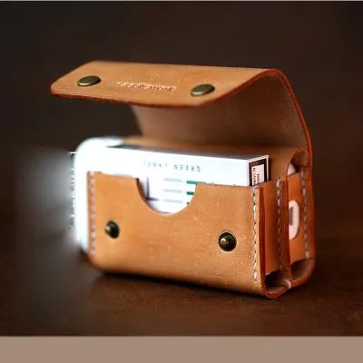 Cool Leather Mens IQOS Cigarette Case With Belt Clip IQOS Holder Belt Loop for Men