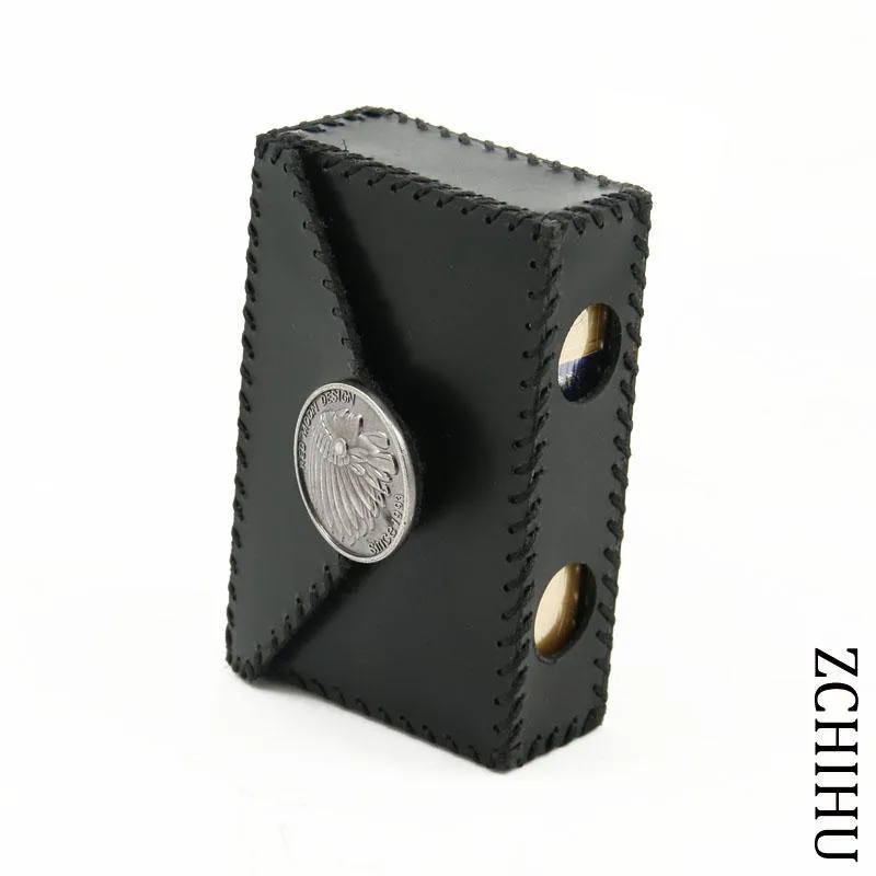Cool Leather Mens Vintage Black Indian Cigarette Holder Case Cigarette Holder for Men
