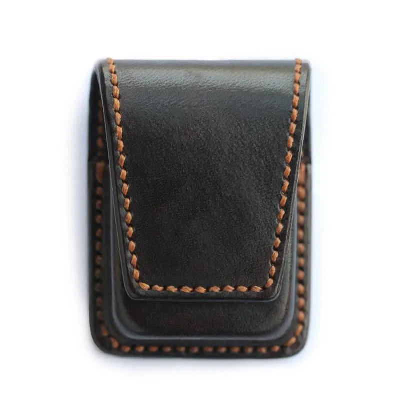 Cool Mens Leather Zippo Lighter Cases with Loop Zippo lighter Holder with clips
