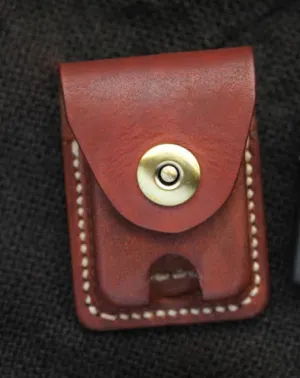 Cool Red Brown Handmade Leather Mens Classic Zippo Lighter Case With Belt Loop Lighter Holders For Men