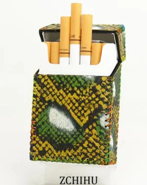Cool Snake Leather Mens Cigarette Holder Case Handmade Cigarette Holder for Men