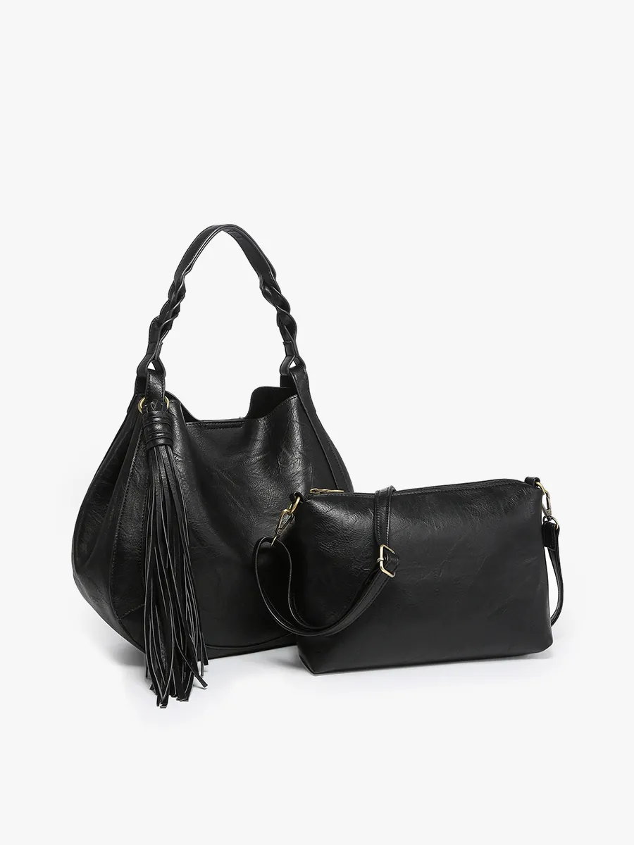 Eloise Vegan Large Tassel Hobo