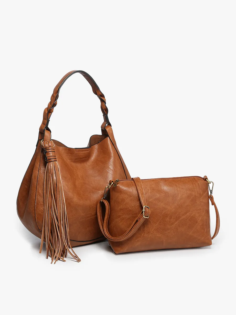 Eloise Vegan Large Tassel Hobo