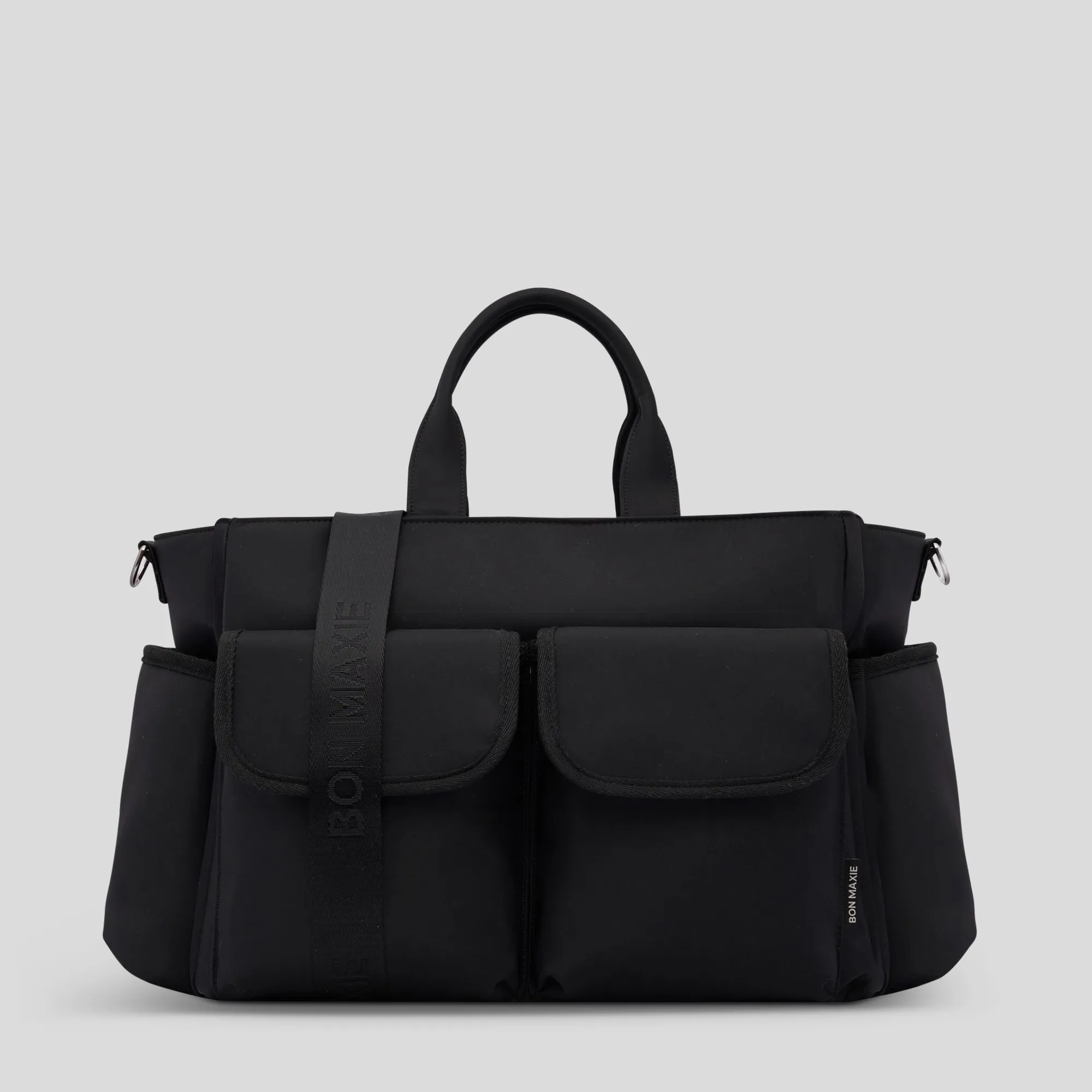 Everyday Multi-Pocket Tote Bag -- Black Nylon