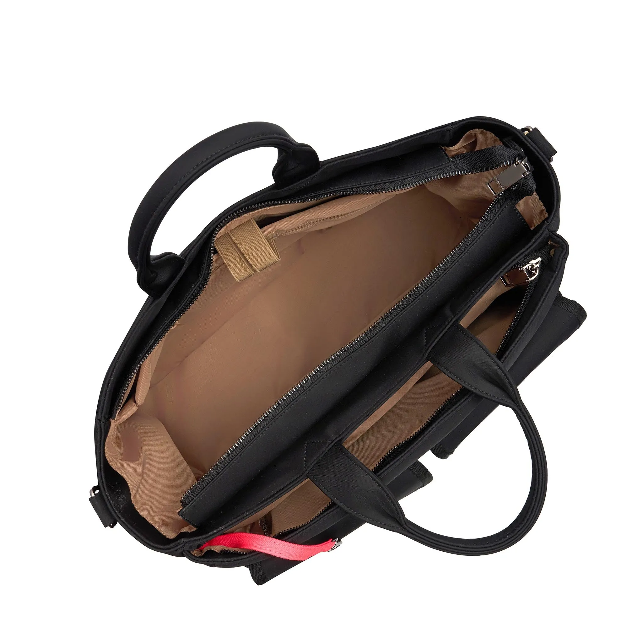 Everyday Multi-Pocket Tote Bag -- Black Nylon