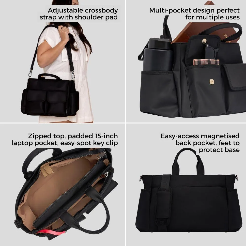 Everyday Multi-Pocket Tote Bag -- Leopard