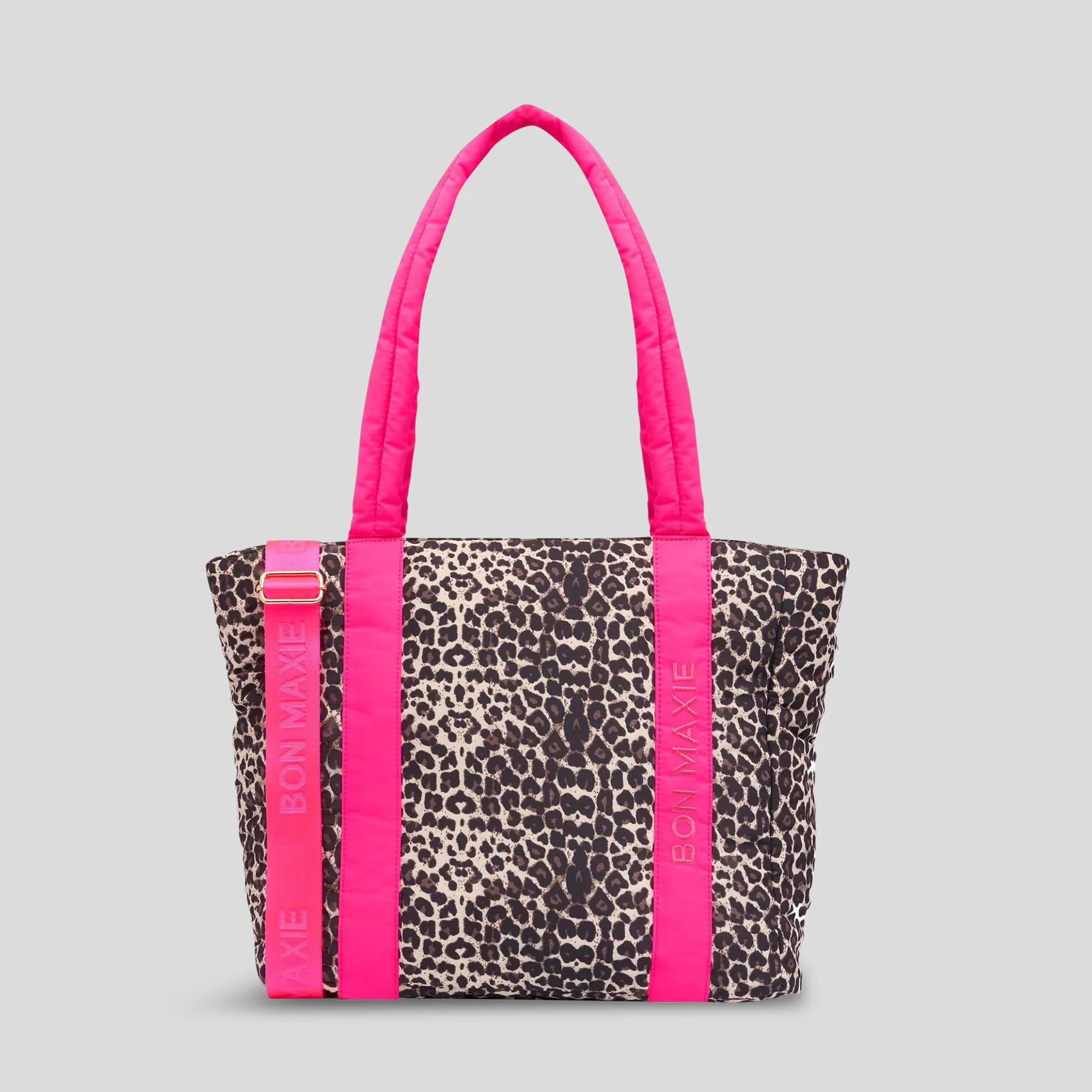 Everyday Tote Bag -- Neon Pink/Leopard