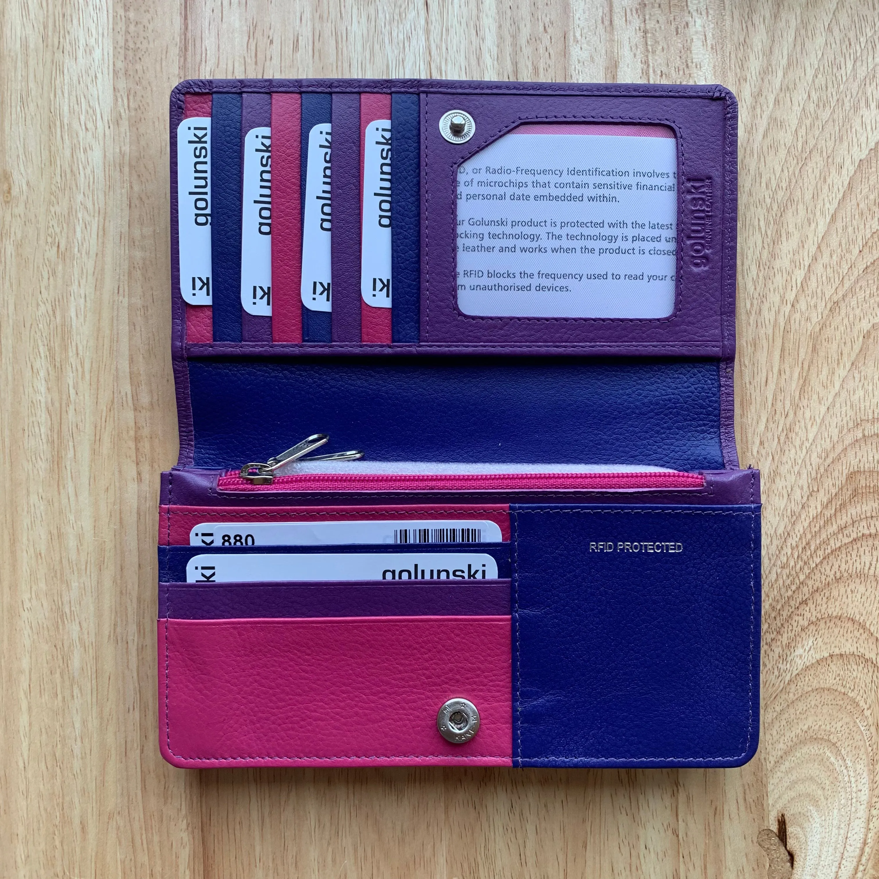 Golunski Leather Flat Flapover Purse